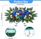 Artificial Cemetery Flower Saddle – Realistic Silk Mums & Red Roses Grave Decoration for Headstones, Tombstones, Outdoor Memorials, Autumn, Christmas, Funeral Floral Arrangement
